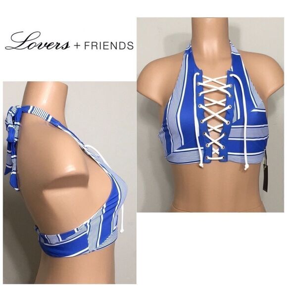 New. Lovers + Friends Sailor stripe bikini set. M-bottom/L-top. NWT - Picture 15 of 16
